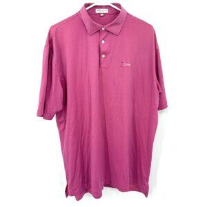 Peter Millar Summer Comfort Polo‎ Shirt Mens L Pink Check Dunes Golf Logo